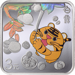 二十四節(jié)氣（光陰的故事）金銀紀(jì)念幣8克正方形銀質(zhì)紀(jì)念幣