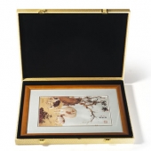 紅梅報(bào)春圖純銀銀畫批發(fā)零售個(gè)性定制純銀浮雕銀畫